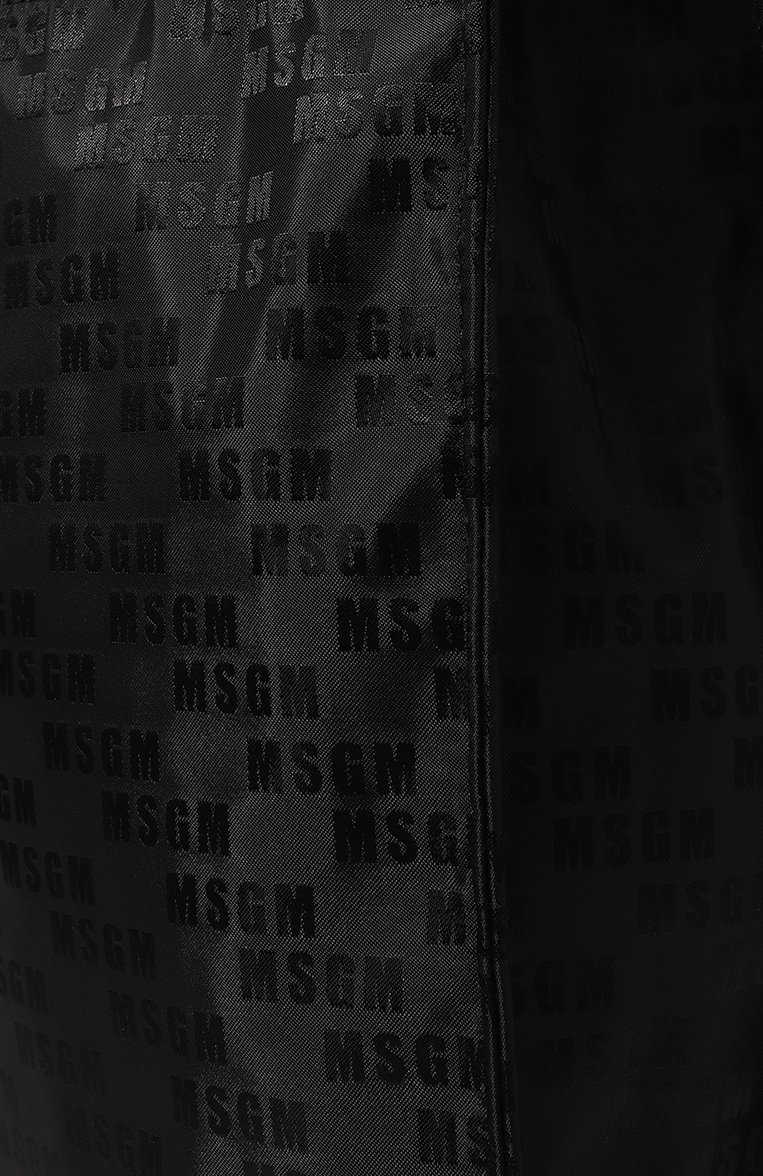 Женский сумка-шопер MSGM черного цвета, арт. 3540MZ39/783 | Фото 3 (Сумки-технические: Сумки-шопперы; Материал сплава: Проставлено; Материал: Текстиль; Драгоценные камни: Проставлено; Размер: large)