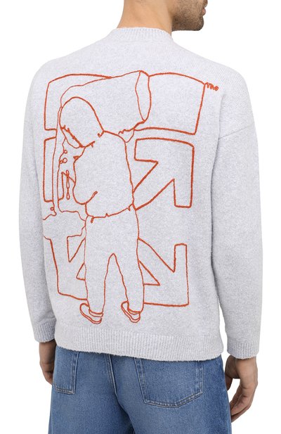 Хлопковый свитер OFF-WHITE, арт. 0MHE045E20KNI0010320, фото 4