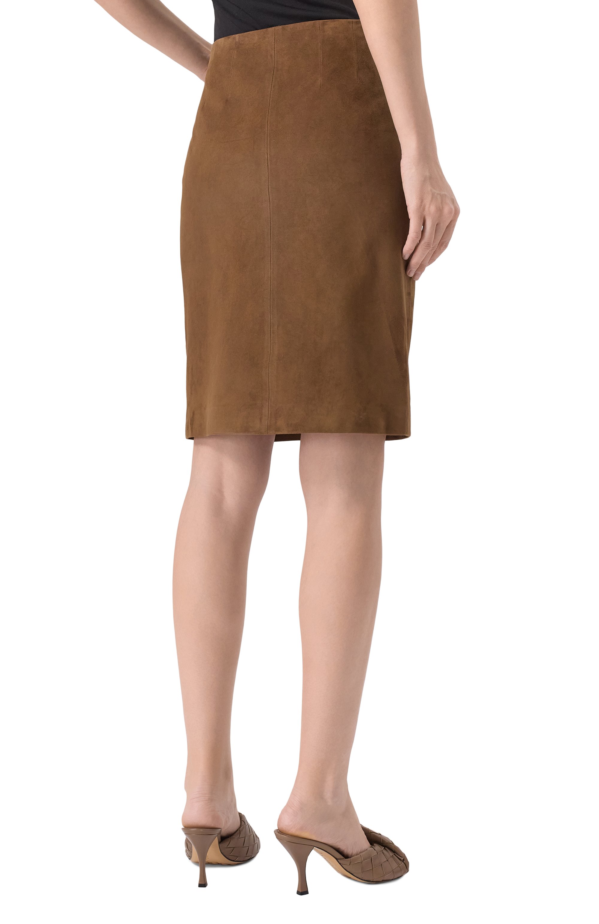 Замшевая юбка JACOB LEE коричневого цвета по цене 212500 руб., арт. WLS093SS25DC, фото 4 Замшевая юбка JACOB LEE, арт. WLS093SS25DC, фото 4