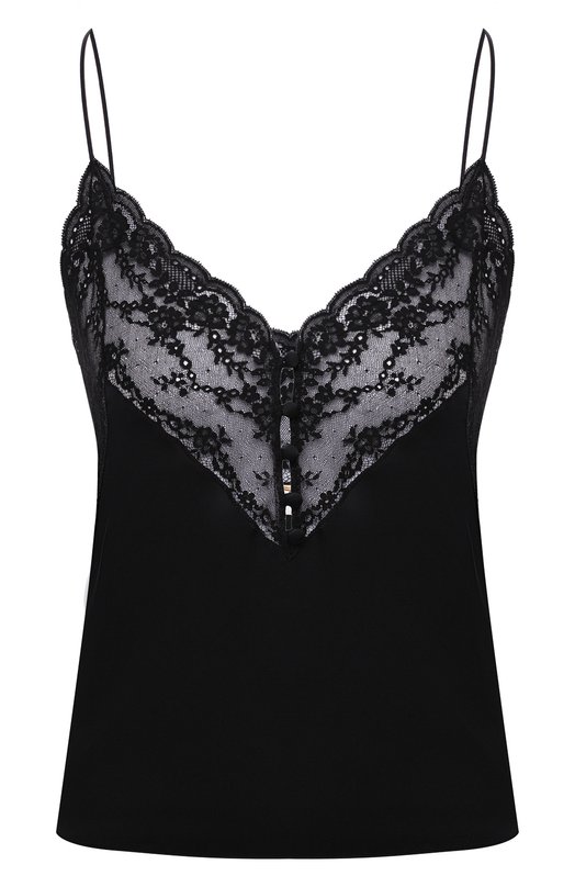 

Шелковый топ Saint Laurent, Чёрный