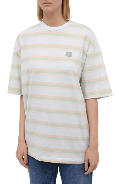 Хлопковая футболка ACNE STUDIOS разноцветного цвета по цене 19550 руб., арт. CL0103/W, фото 3 Хлопковая футболка ACNE STUDIOS, арт. CL0103/W, фото 3