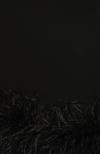 Юбка с отделкой перьями ALINE черного цвета по цене 25000 руб., арт. AL140601-2, фото 5 Юбка с отделкой перьями ALINE, арт. AL140601-2, фото 5