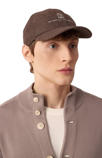 Бейсболка изо льна и шерсти BRUNELLO CUCINELLI, арт. MW4829850, фото 2