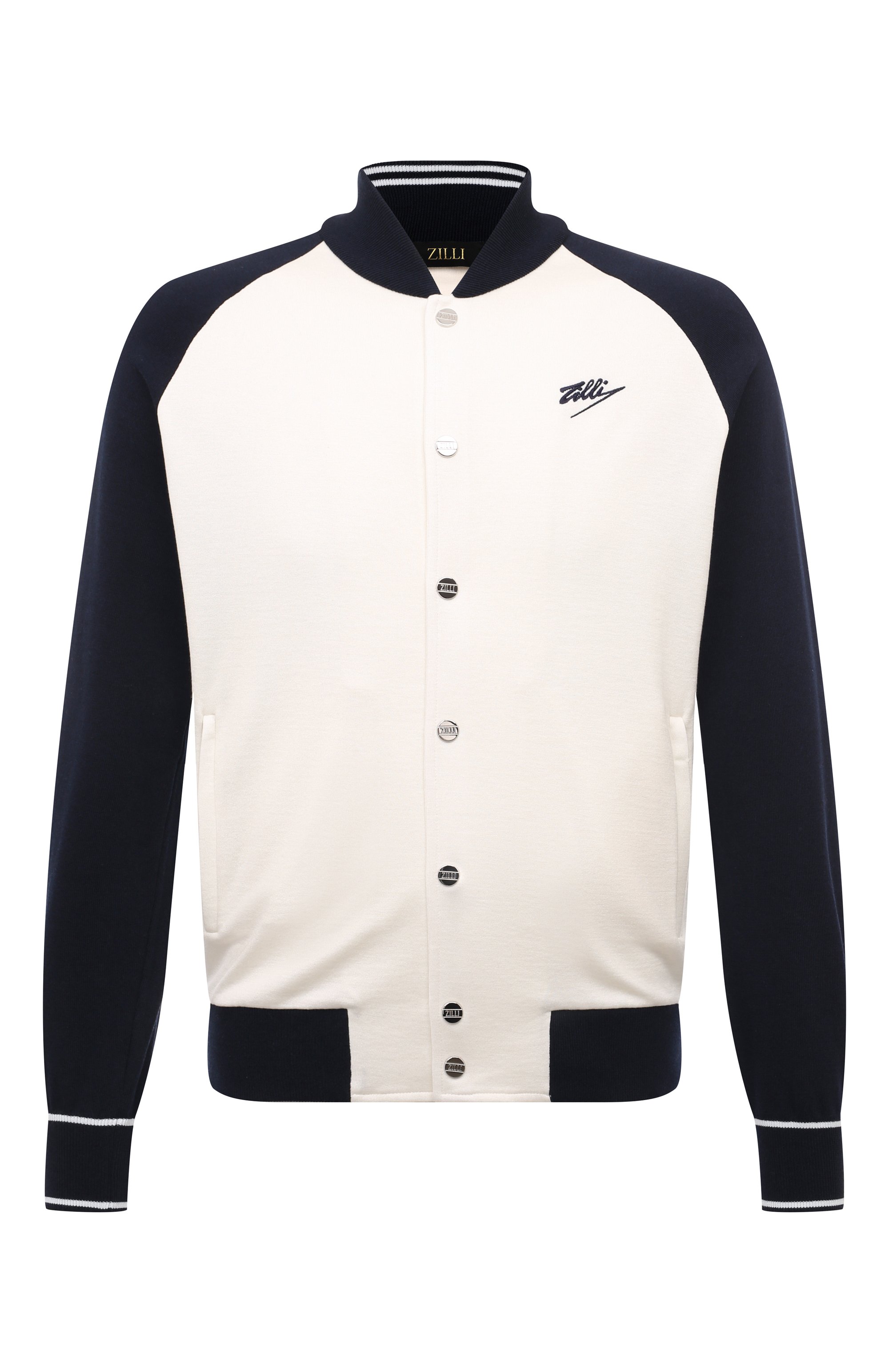 Толстовка из шелка и хлопка ZILLI темно-синего цвета по цене 270000 руб., арт. JSS010M0142VSTA00, фото 1 Толстовка из шелка и хлопка ZILLI, арт. JSS010M0142VSTA00, фото 1