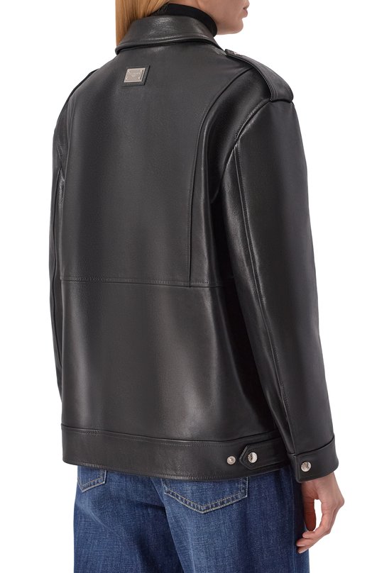 Кожаная куртка Dolce & Gabbana F9S77L/HULV0 Чёрный  F9S77L/HULV0 Фото 4