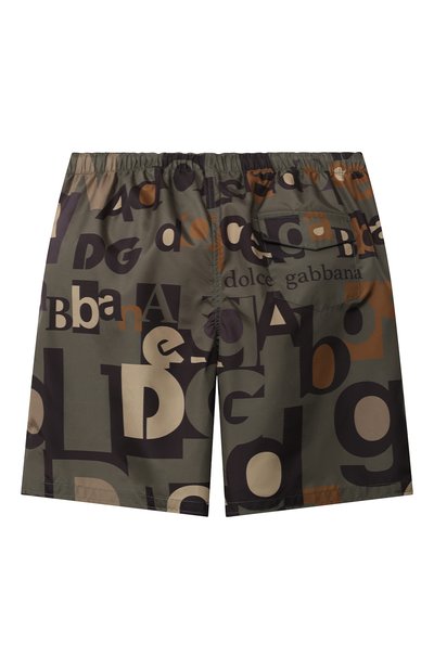Плавки-шорты DOLCE & GABBANA хаки цвета по цене 23650 руб., арт. L4J826/HSM73/8-14, фото 2 Плавки-шорты DOLCE & GABBANA, арт. L4J826/HSM73/8-14, фото 2