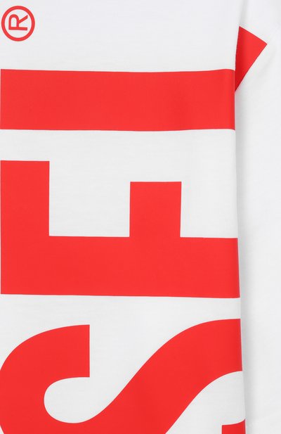 Хлопковая футболка DIESEL белого цвета по цене 4840 руб., арт. J02737/00YI9, фото 3 Хлопковая футболка DIESEL, арт. J02737/00YI9, фото 3