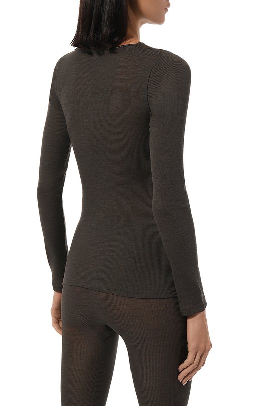 Лонгслив из шерсти и шелка Zimmerli 370-53011 Хаки  370-53011 Фото 4