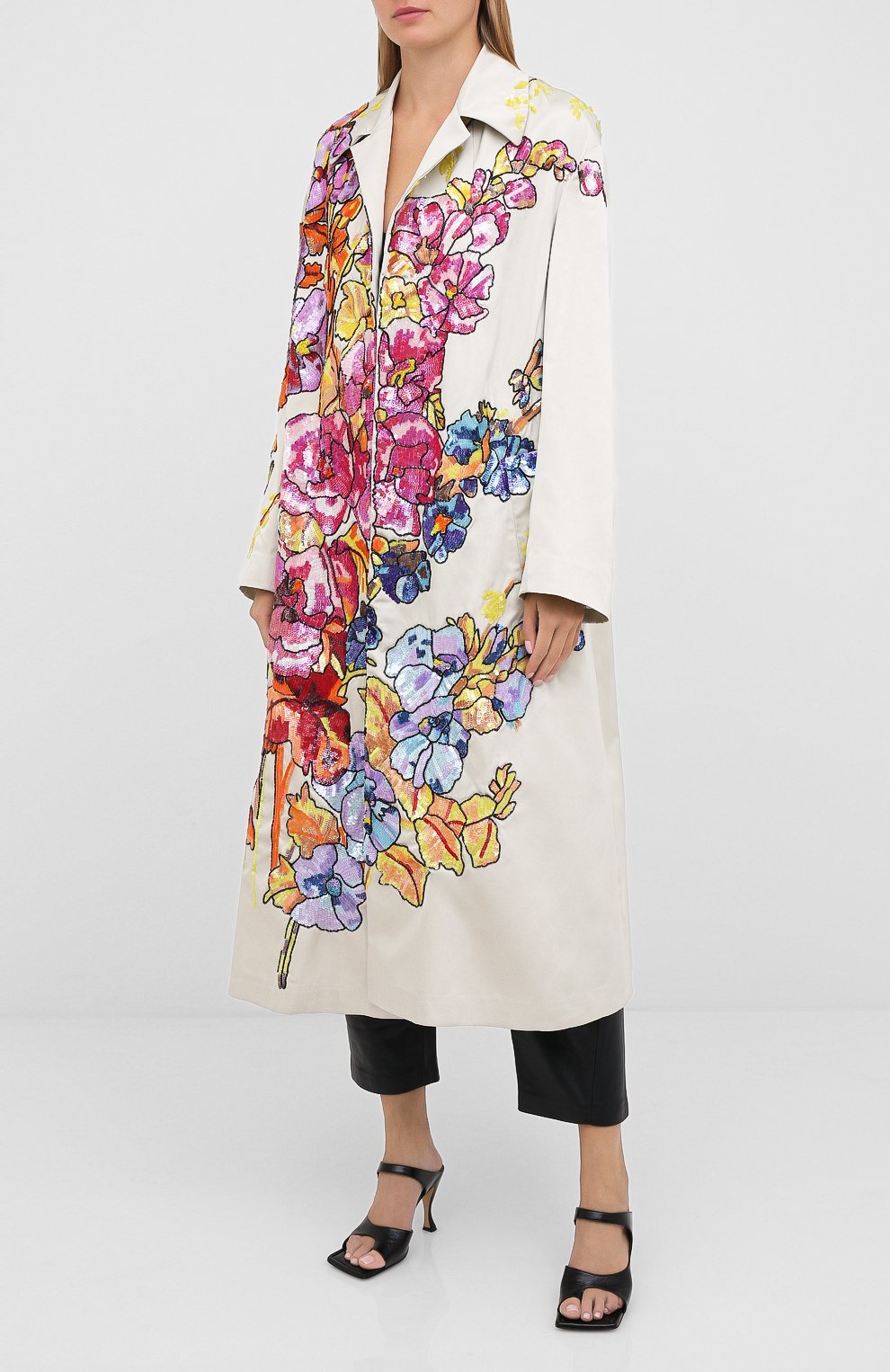 Пальто DRIES VAN NOTEN кремового цвета по цене 381500 руб., арт. 201-10293-9377, фото 3 Пальто DRIES VAN NOTEN, арт. 201-10293-9377, фото 3