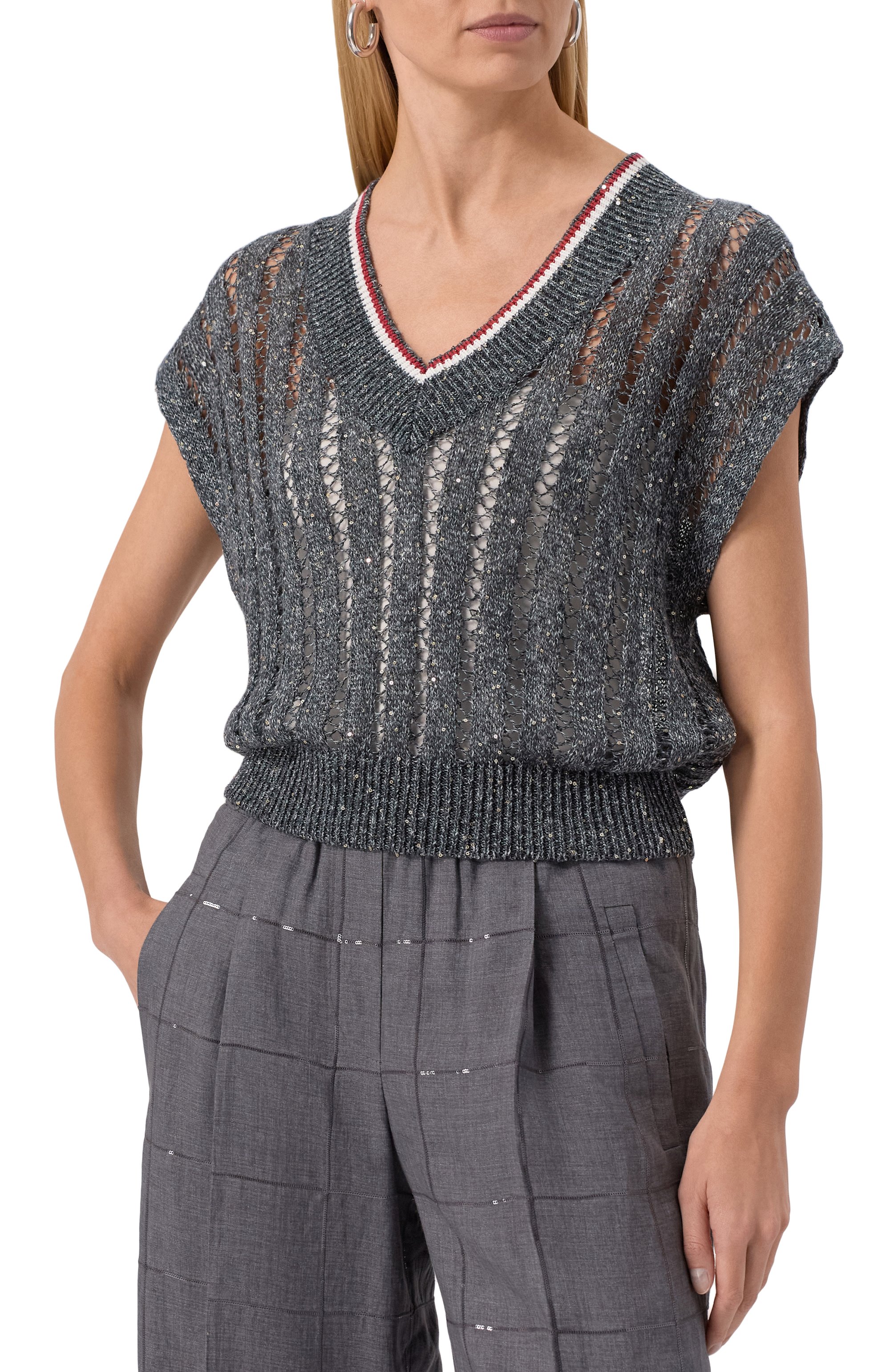 Льняной жилет BRUNELLO CUCINELLI, арт. MC0559412, фото 3