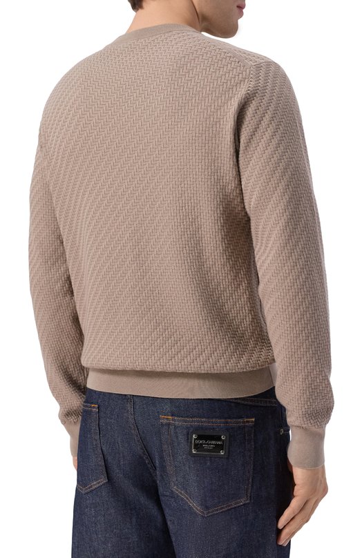 Джемпер из хлопка и шелка Brioni UMQ90L/PAK22 Бежевый  UMQ90L/PAK22 Фото 4