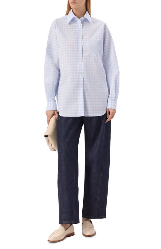 Хлопковая рубашка Moschino A0205/0536 Голубой  A0205/0536 Фото 2