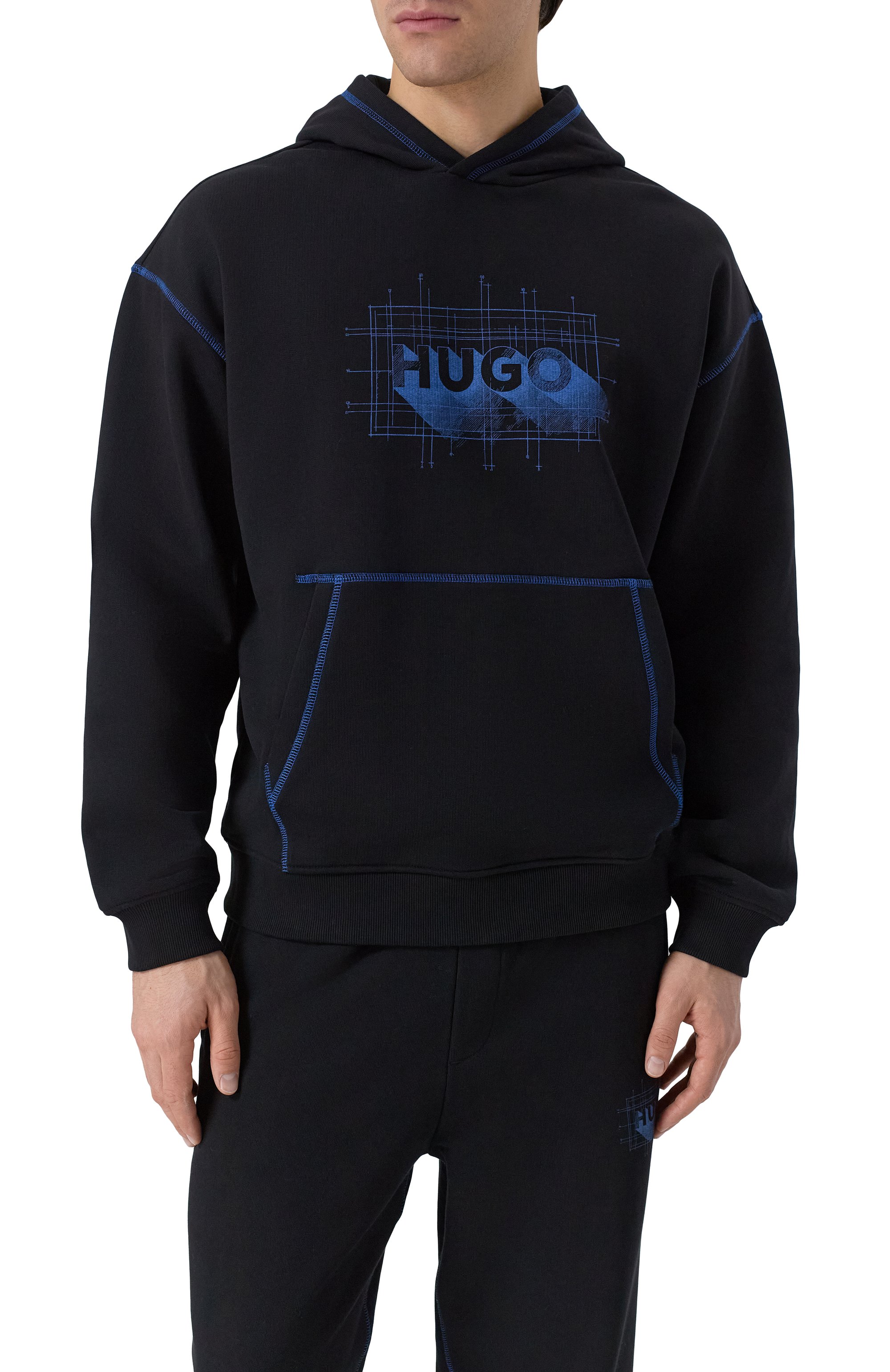 Хлопковое худи HUGO BLUE, арт. 50553506, фото 3