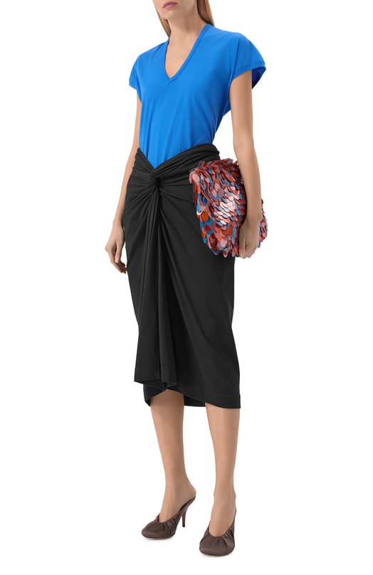 Хлопковая футболка Dries Van Noten 131101/3600 Голубой  131101/3600 Фото 2