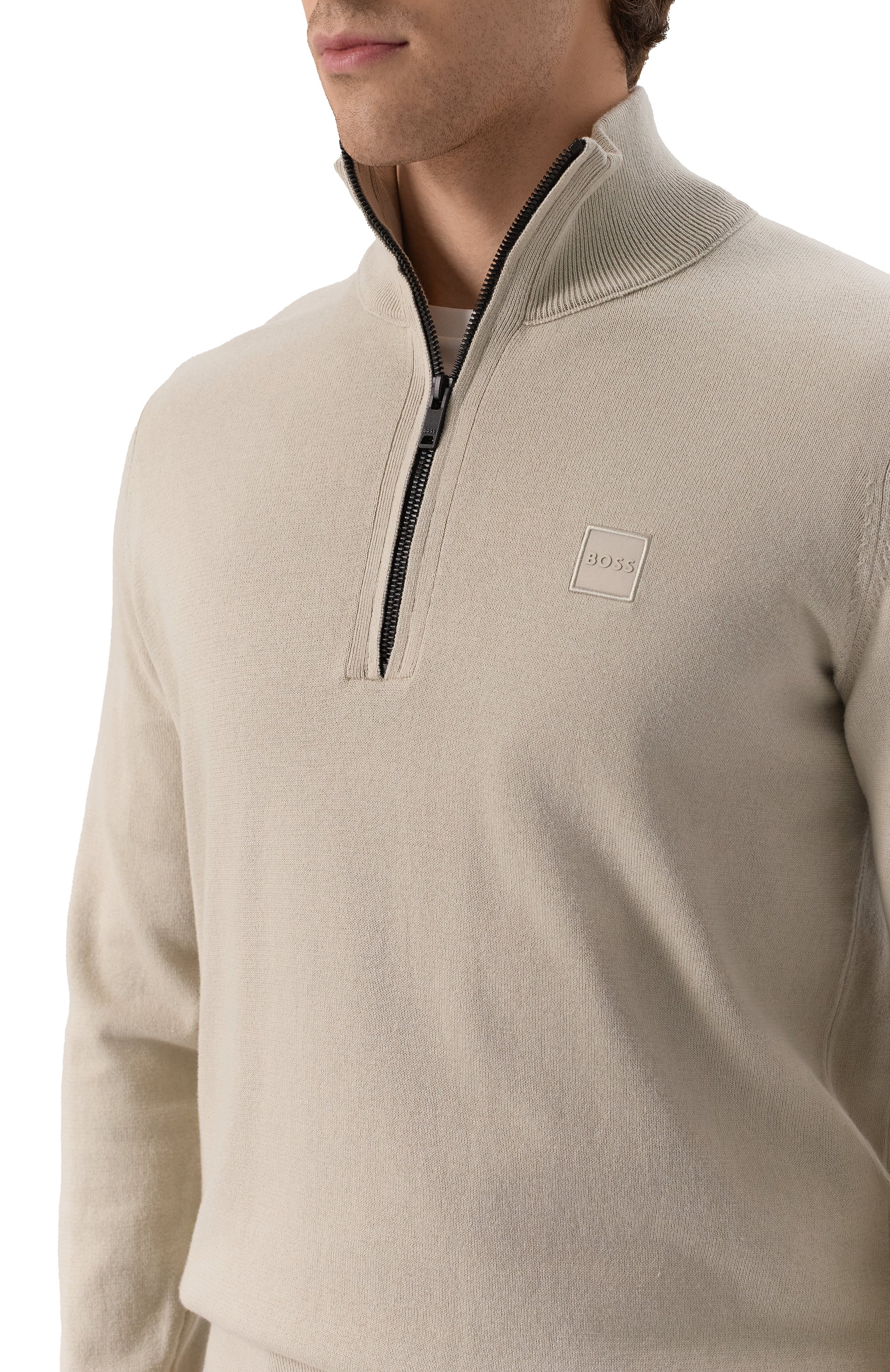 Хлопковый джемпер BOSS ORANGE бежевого цвета по цене 19500 руб., арт. 50527585, фото 5 Хлопковый джемпер BOSS ORANGE, арт. 50527585, фото 5