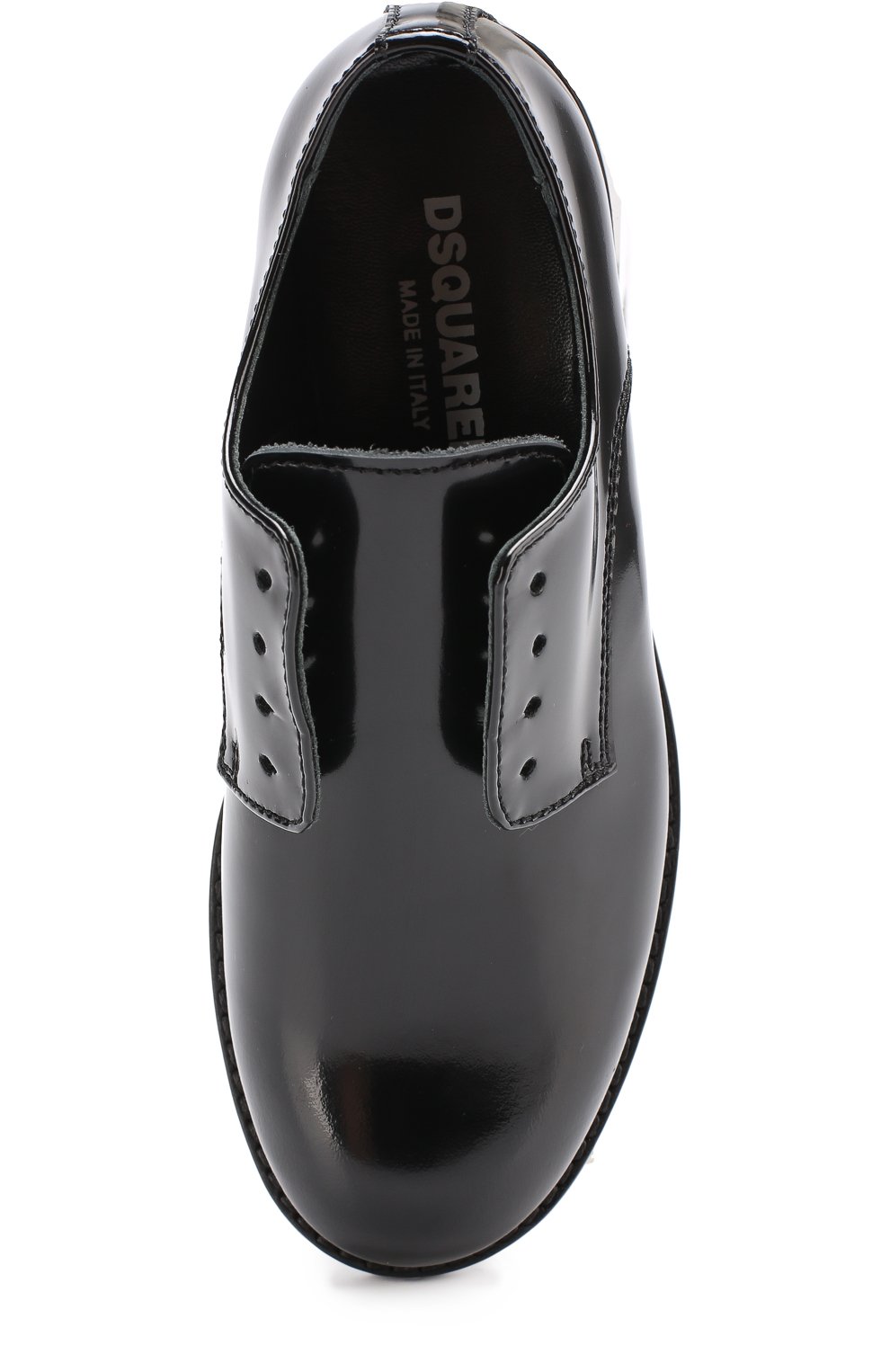 Кожаные дерби без шнуровки DSQUARED2 черного цвета по цене 26250 руб., арт. 51700/28-35, фото 4 Кожаные дерби без шнуровки DSQUARED2, арт. 51700/28-35, фото 4
