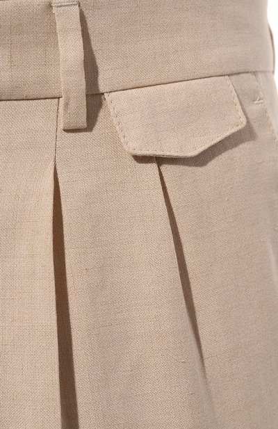 Брюки изо льна и шерсти BRUNELLO CUCINELLI, арт. MW494E1920, фото 5