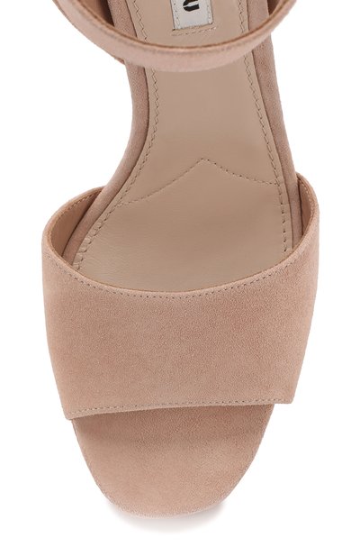 Замшевые босоножки на устойчивом каблуке MIU MIU, арт. 5XP675/XTP, фото 5
