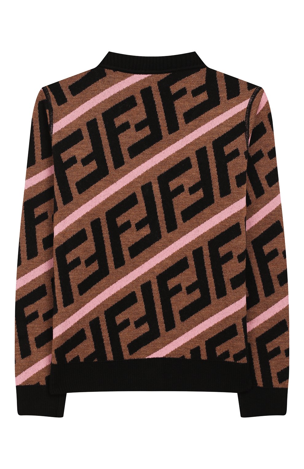 Шерстяной кардиган FENDI коричневого цвета по цене 35800 руб., арт. JFG050/A8L7/6A-8A, фото 2 Шерстяной кардиган FENDI, арт. JFG050/A8L7/6A-8A, фото 2