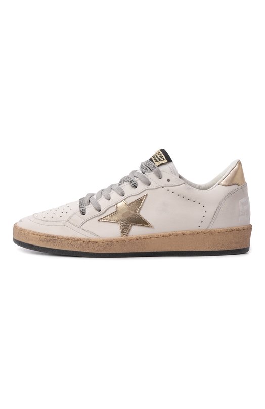 Кожаные кеды Ball Star Golden Goose Deluxe Brand GWF00117.F000783 Кремовый  GWF00117.F000783 Фото 4