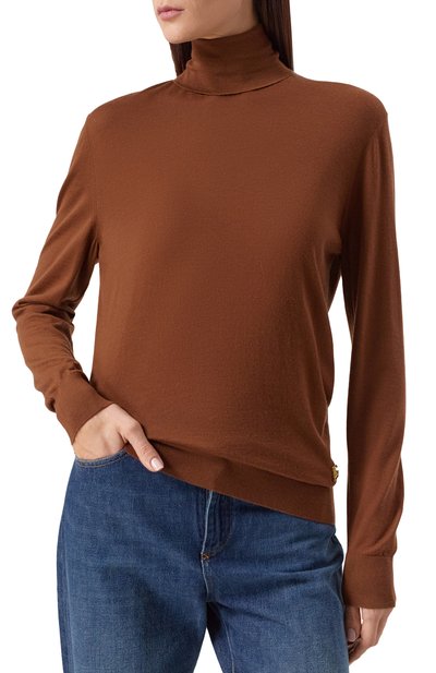 Кашемировая водолазка DOLCE & GABBANA коричневого цвета по цене 106500 руб., арт. FX832T/JAW3F, фото 3 Кашемировая водолазка DOLCE & GABBANA, арт. FX832T/JAW3F, фото 3