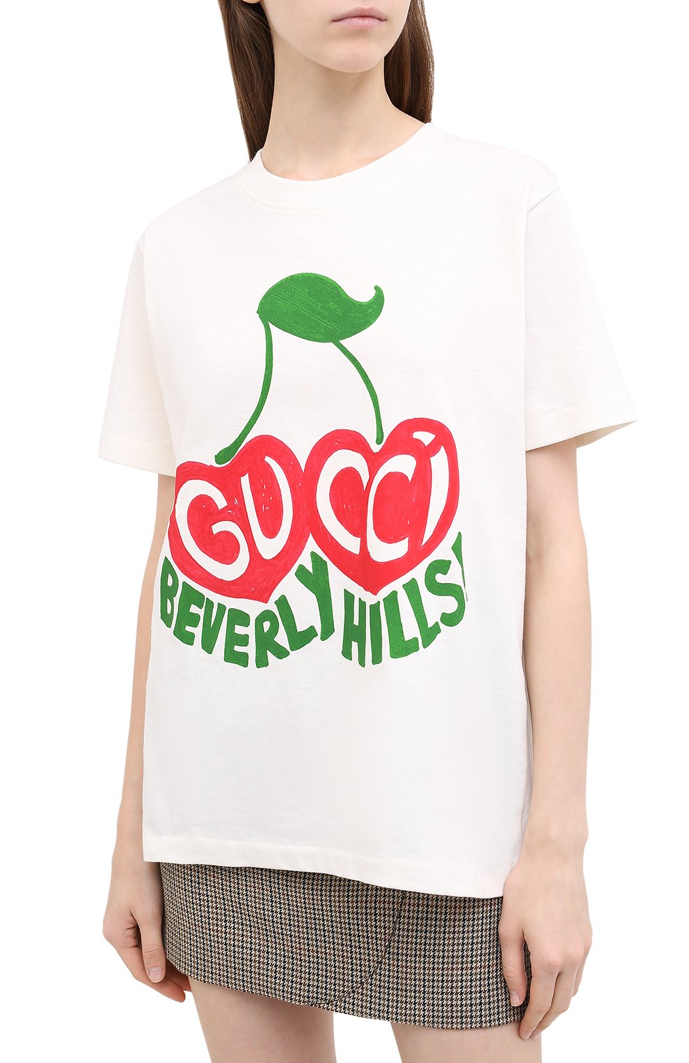 Хлопковая футболка GUCCI белого цвета по цене 50400 руб., арт. 580762/XJCRJ, фото 3 Хлопковая футболка GUCCI, арт. 580762/XJCRJ, фото 3