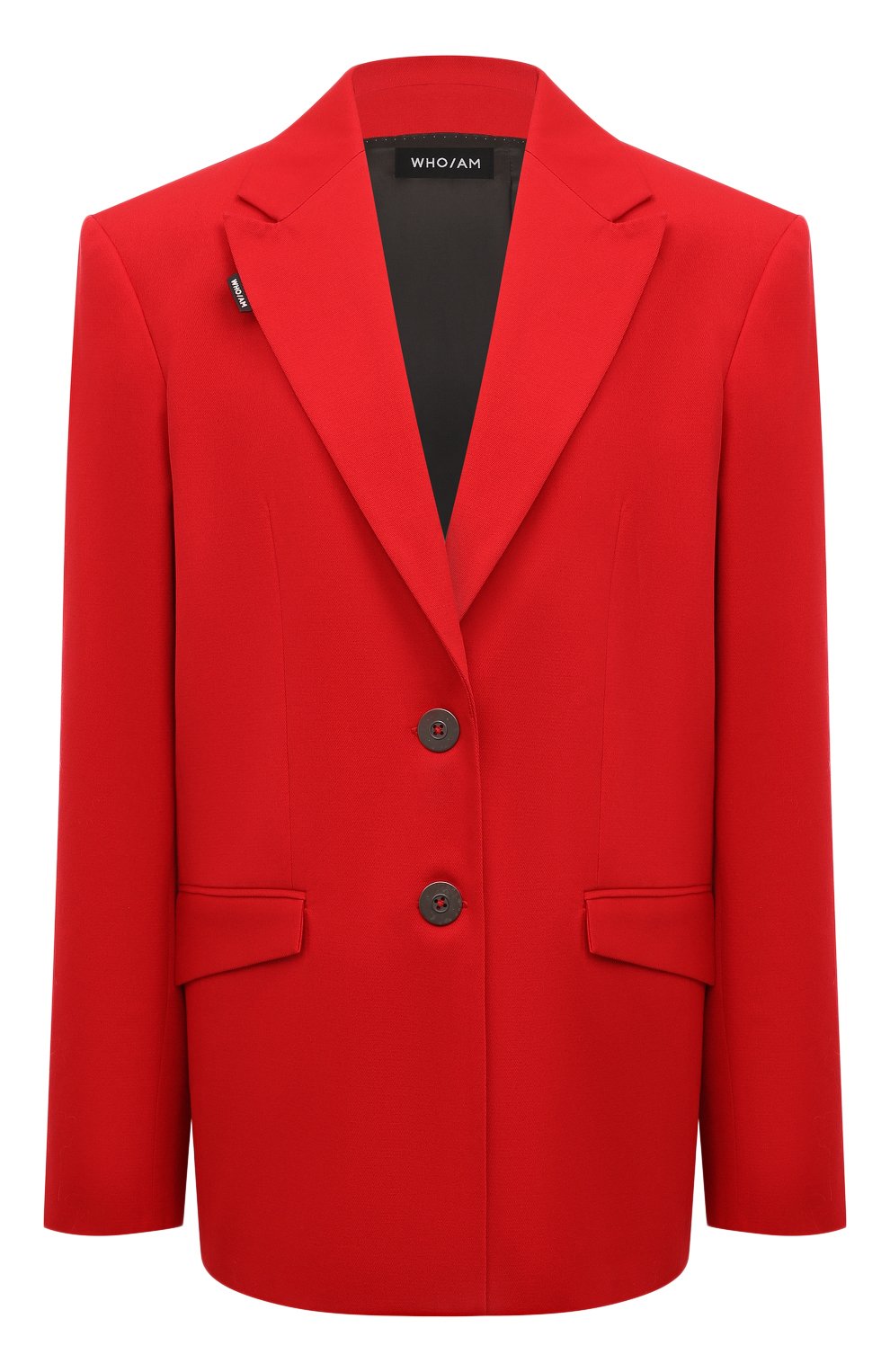 Хлопковый жакет WHO_AM красного цвета по цене 29900 руб., арт. FJ2-SV2210-RED, фото 1 Хлопковый жакет WHO_AM, арт. FJ2-SV2210-RED, фото 1