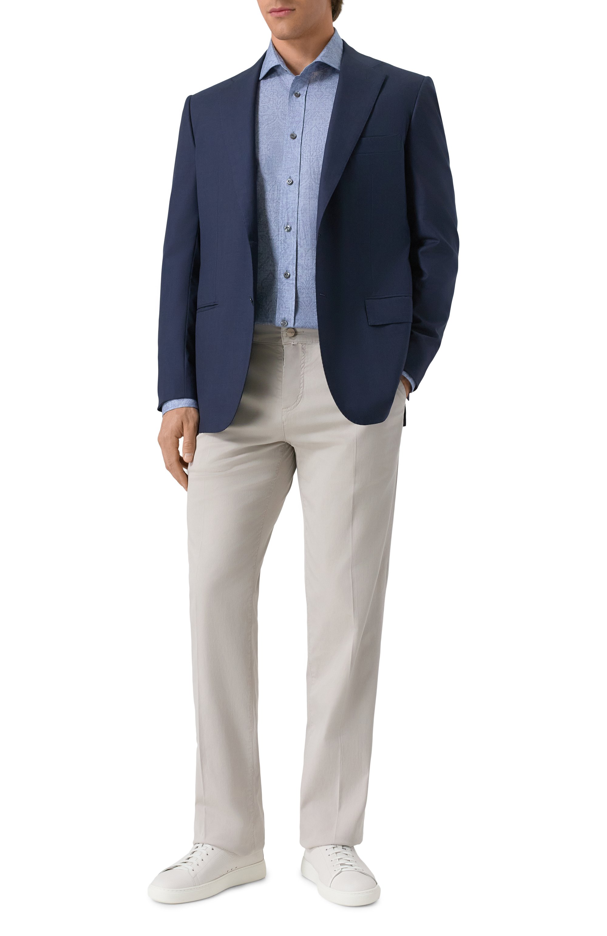 Хлопковая рубашка VAN LAACK голубого цвета по цене 28900 руб., арт. VL-RIK0S2-SFK/170375, фото 2 Хлопковая рубашка VAN LAACK, арт. VL-RIK0S2-SFK/170375, фото 2