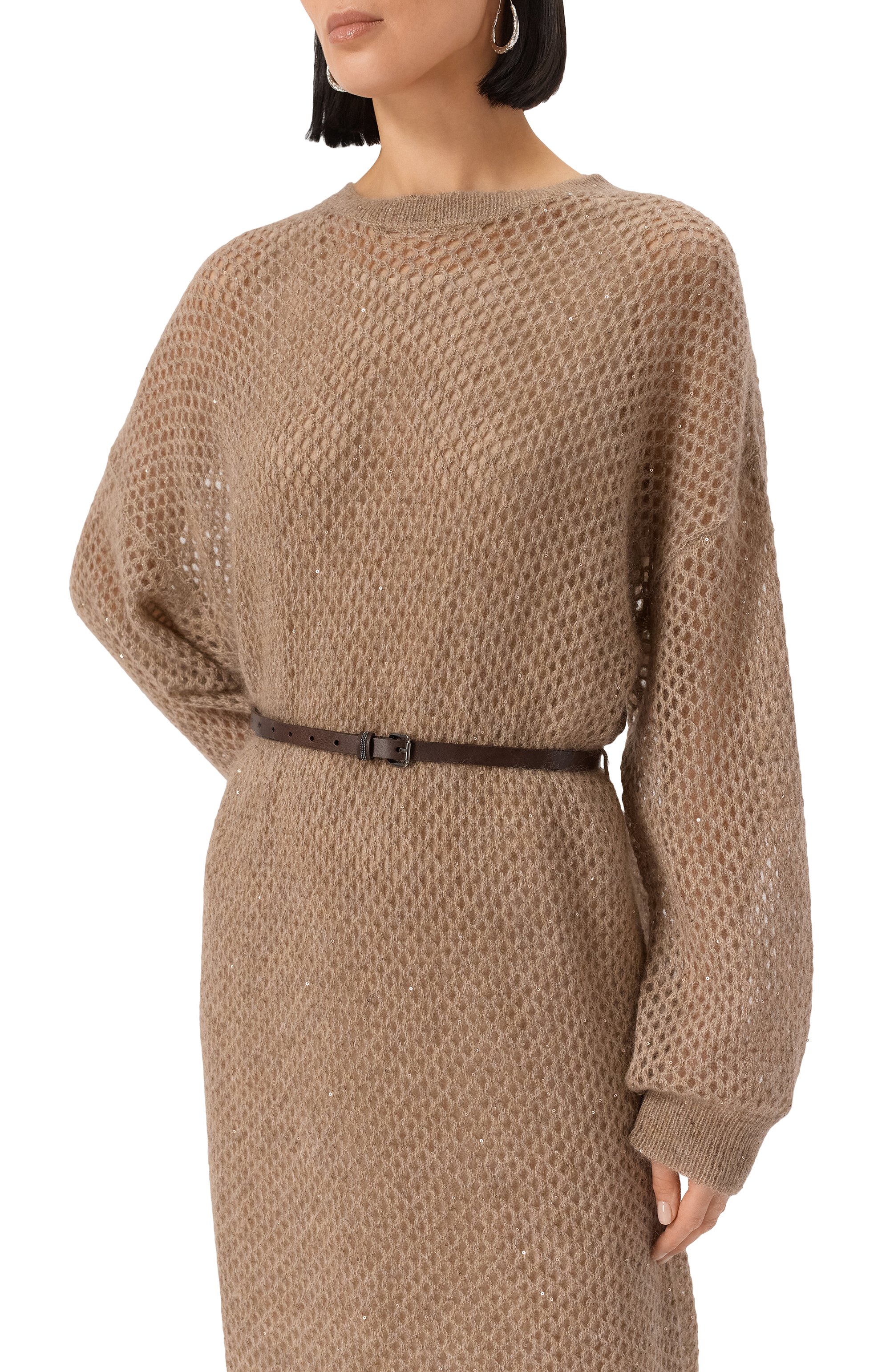 Платье из шерсти и хлопка BRUNELLO CUCINELLI, арт. MPS732A90P, фото 5