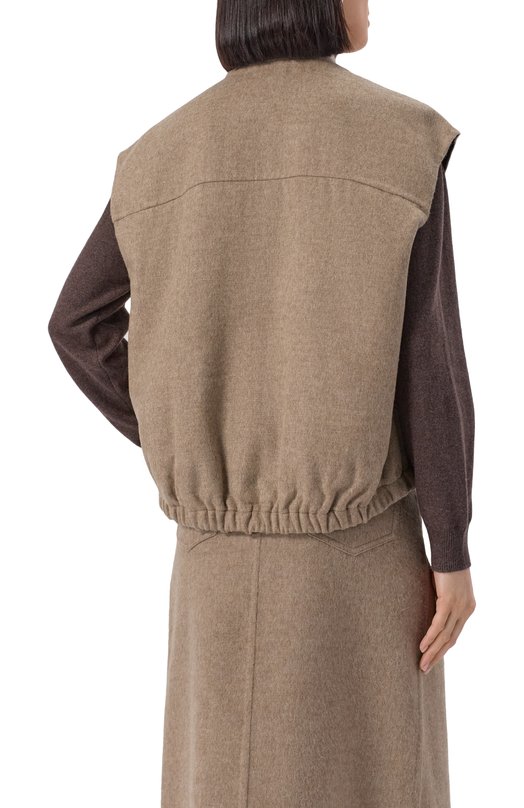 Шерстяной жилет Brunello Cucinelli MP565HZ906 Бежевый  MP565HZ906 Фото 4