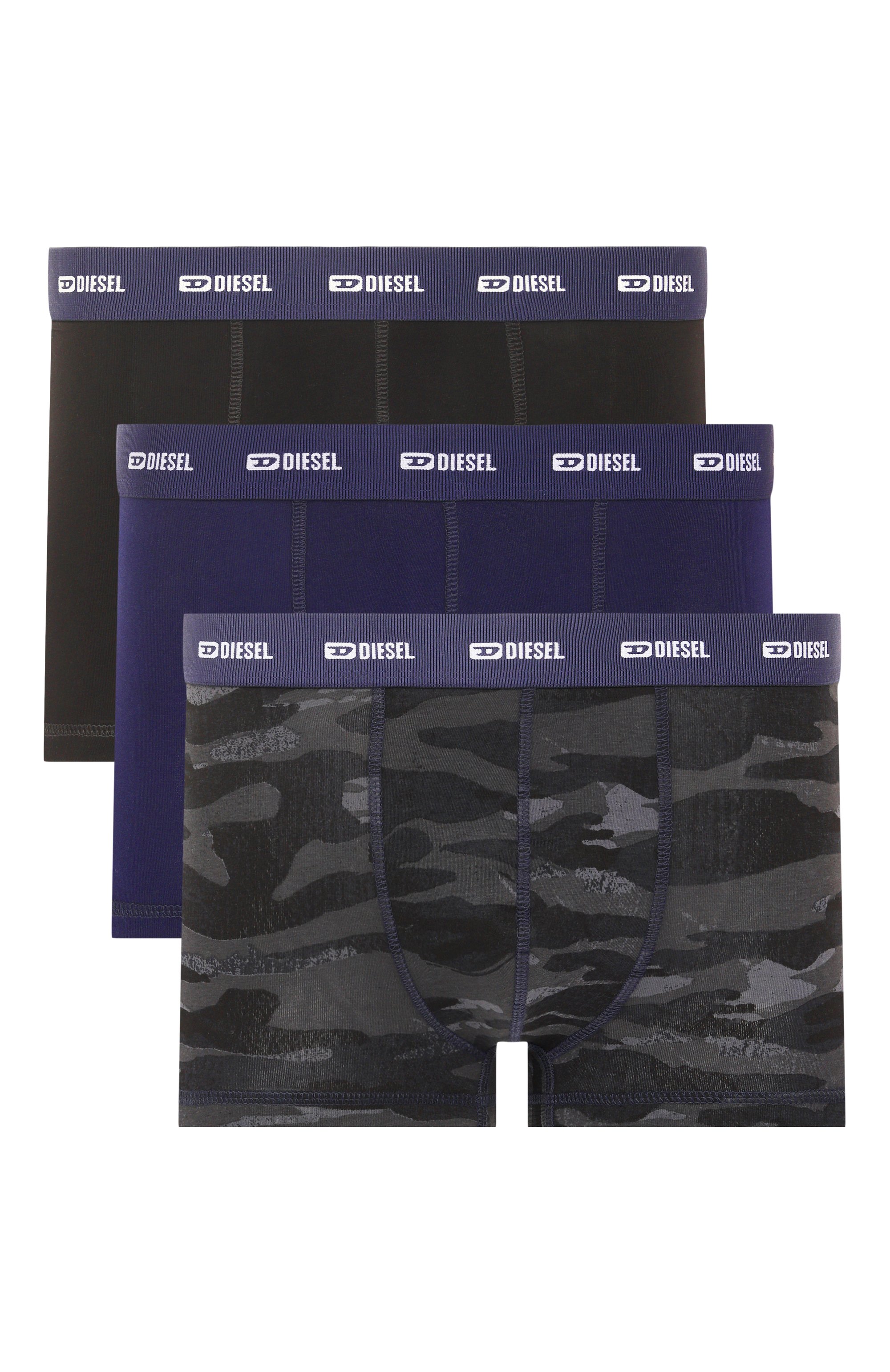 Комплект из трех боксеров DIESEL темно-синего цвета по цене 5595 руб., арт. A17832/0IKBL, фото 1 Комплект из трех боксеров DIESEL, арт. A17832/0IKBL, фото 1