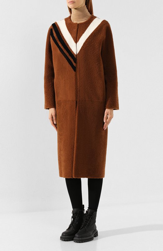 Меховое пальто Ines&Marechal Коричневый, фото 3