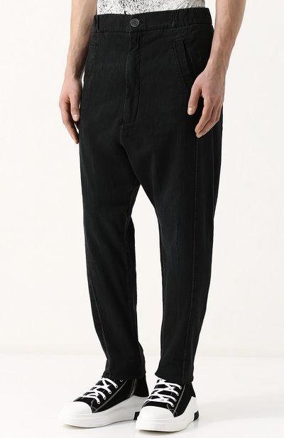 Брюки прямого кроя из смеси хлопка и льна с заниженной линией шага 10SEI0OTTO, арт. 3229TD, фото 3