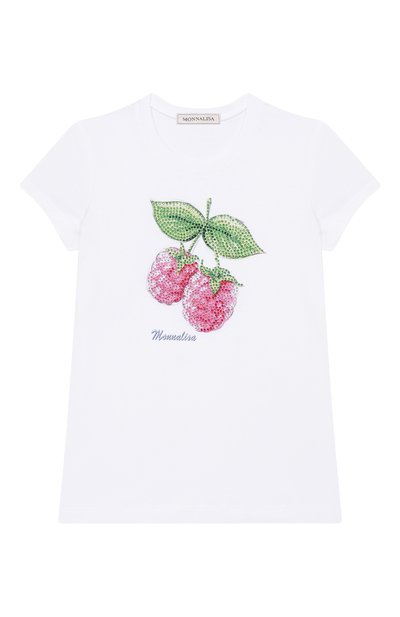Хлопковая футболка MONNALISA, арт. 19E617