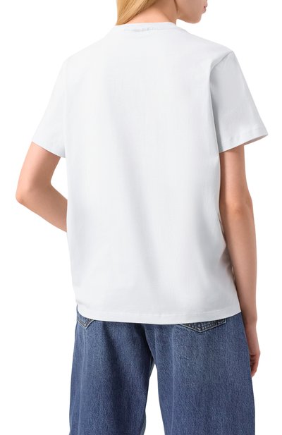 Хлопковая футболка GANNI белого цвета по цене 16050 руб., арт. T4165, фото 4 Хлопковая футболка GANNI, арт. T4165, фото 4