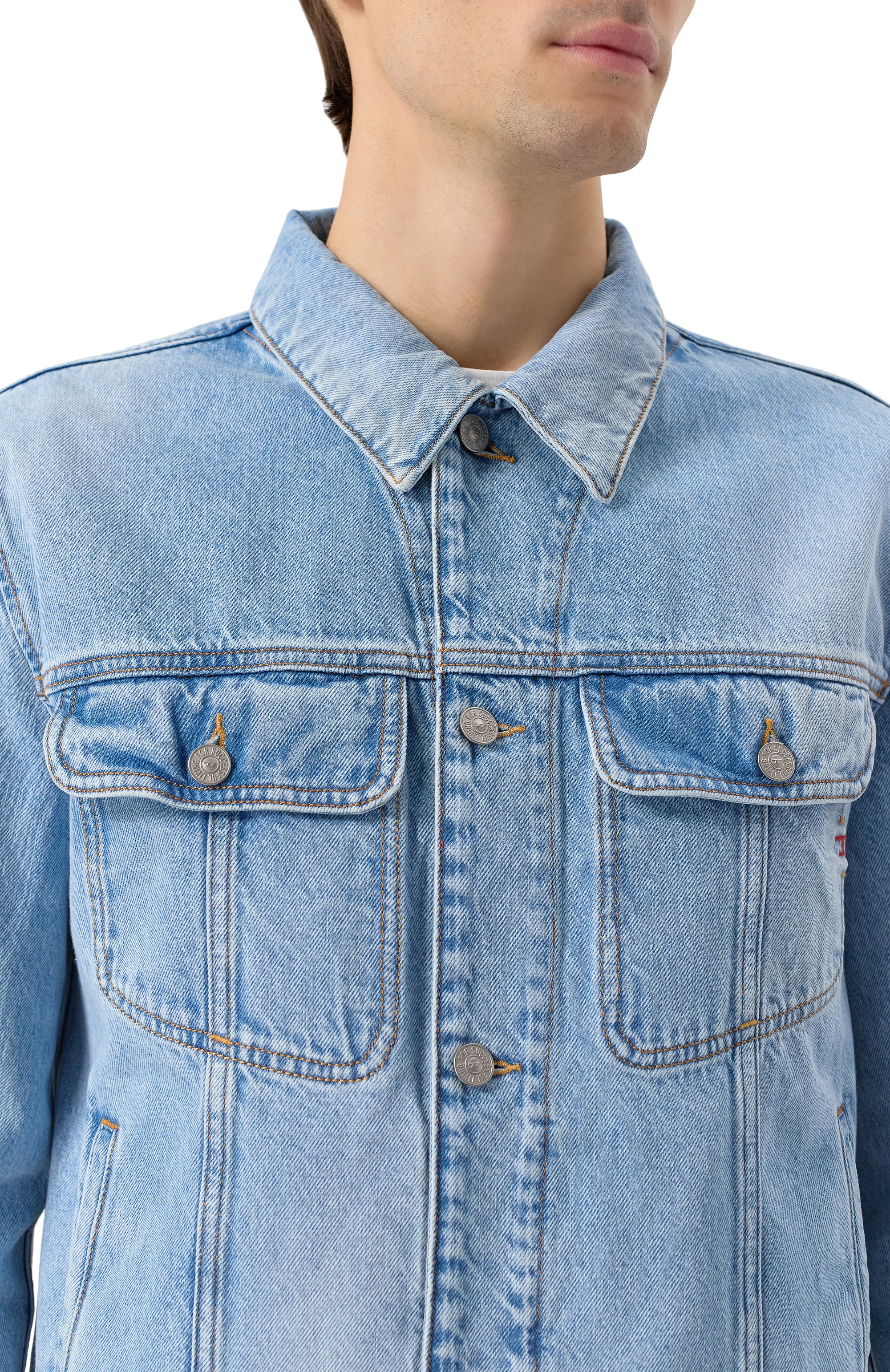 Джинсовая куртка DIESEL голубого цвета по цене 35150 руб., арт. A03885/09I29, фото 5 Джинсовая куртка DIESEL, арт. A03885/09I29, фото 5