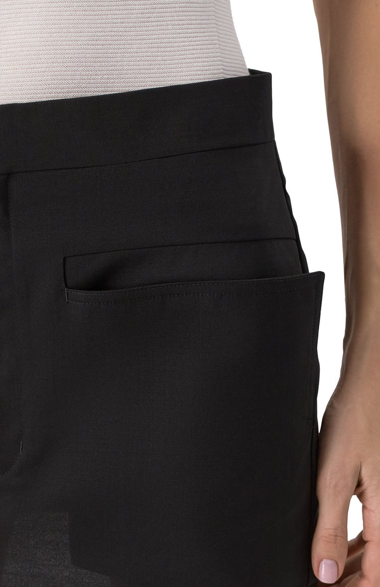 Женская шерстяная юбка RICK OWENS черного цвета, арт. RP01E7311/ZL | Фото 5 (Длина Ж (юбки, платья, шорты): Мини; Материал внешний: Шерсть; Стили: Минимализм; Автоматизация ТО: Проставлено; Автоматизация состава: Проставлено)
