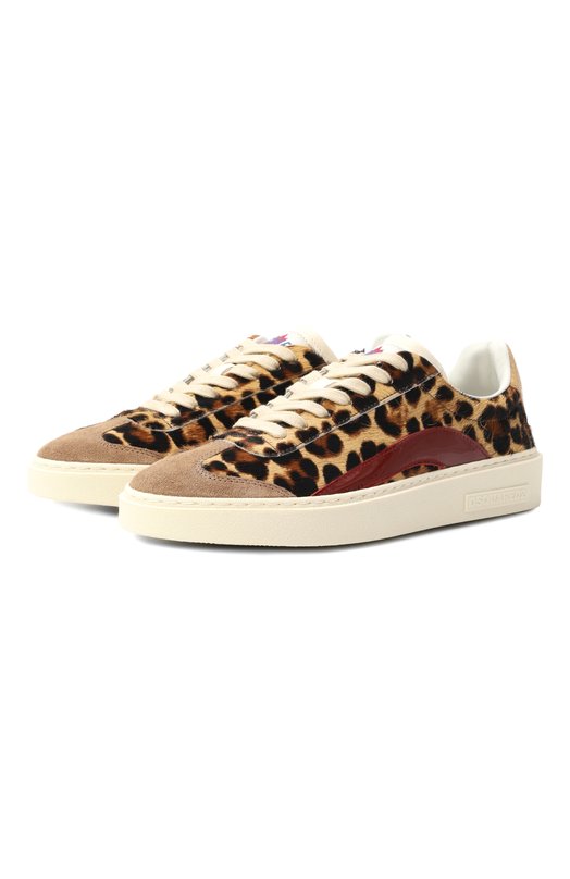 Кожаные кеды Rider Dsquared2 SNW0323/02208448 Леопардовый SNW0323/02208448