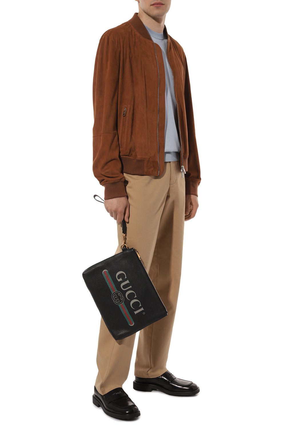 Кожаный клатч GUCCI черного цвета по цене 128160 руб., арт. 572770 0Y2AT, фото 6 Кожаный клатч GUCCI, арт. 572770 0Y2AT, фото 6