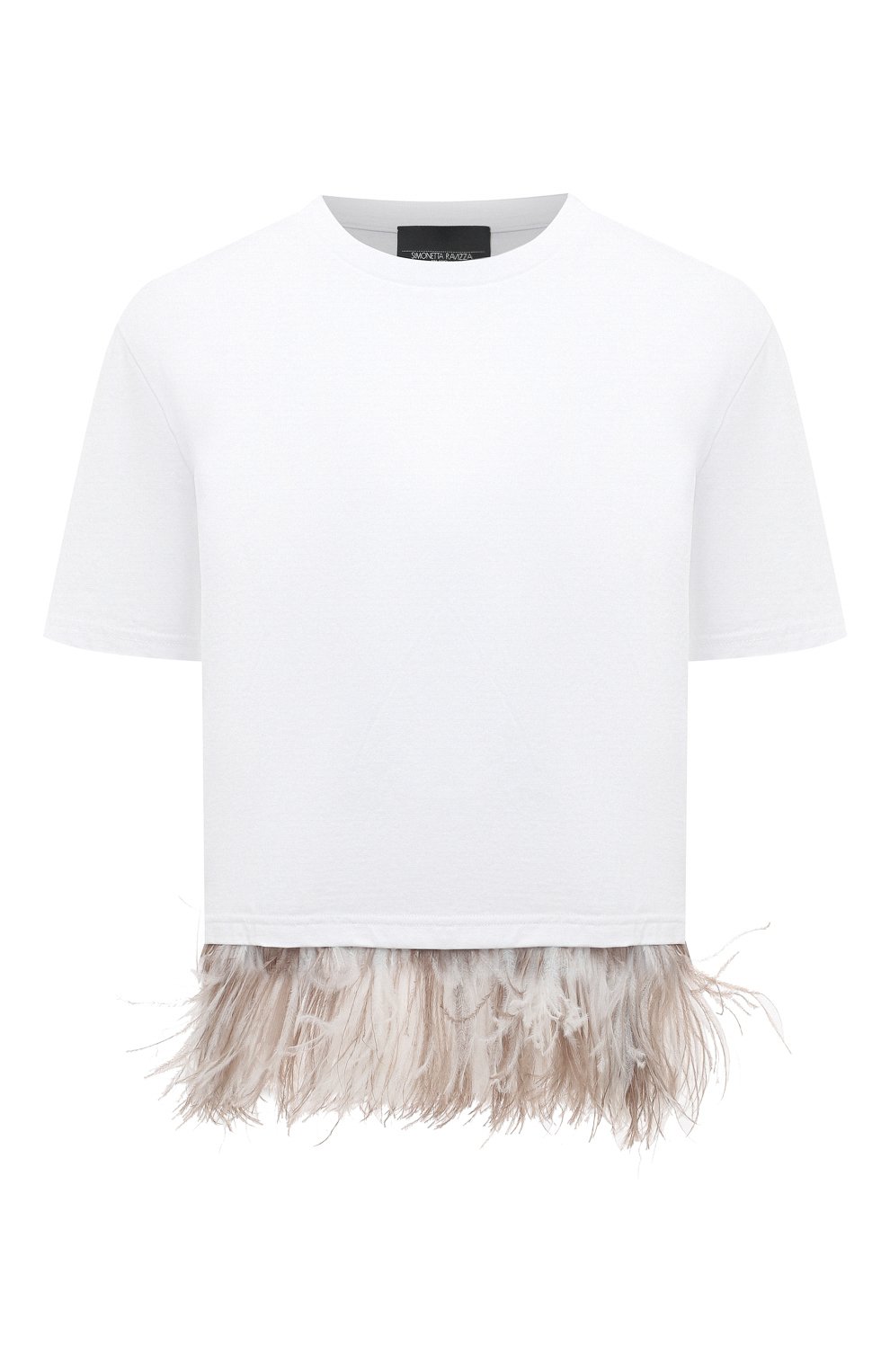 Футболка с отделкой перьями SIMONETTA RAVIZZA, арт. S04TP32T602, фото 1