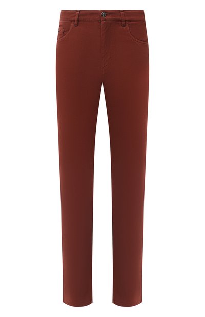 Мужские хлопковые брюки ZILLI коричневого цвета, арт. M0U-D0160-C0TE1/R001 | Фото 1 (Материал внешний: Хлопок; Длина (брюки, джинсы): Стандартные; Случай: Повседневный; Стили: Кэжуэл; Региональные ограничения белый список (Axapta Mercury): RU)