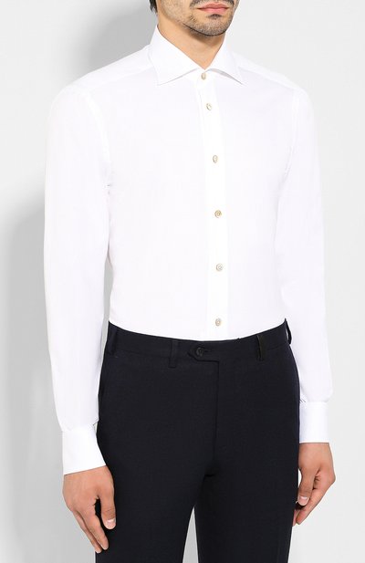 Хлопковая сорочка KITON белого цвета по цене 77850 руб., арт. UCID/H003707, фото 3 Хлопковая сорочка KITON, арт. UCID/H003707, фото 3