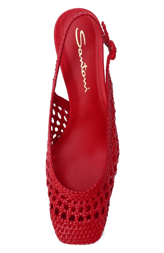 Кожаные туфли Santoni WDMG72161HA2SARX_001 Красный  WDMG72161HA2SARX_001 Фото 6