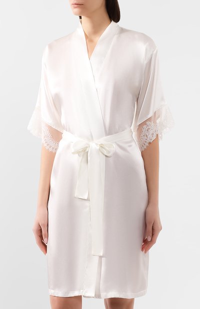 Шелковый халат LISE CHARMEL белого цвета по цене 41110 руб., арт. ALG2032, фото 3 Шелковый халат LISE CHARMEL, арт. ALG2032, фото 3