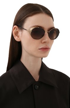 Женские солнцезащитные очки GIORGIO ARMANI черного цвета, арт. 6112JM-300213 | Фото 2 (Кросс-КТ: С/з-унисекс; Региональные ограничения белый список (Axapta Mercury): RU; Тип очков: С/з; Очки форма: Креативные, Круглые; Оптика Гендер: оптика-унисекс)