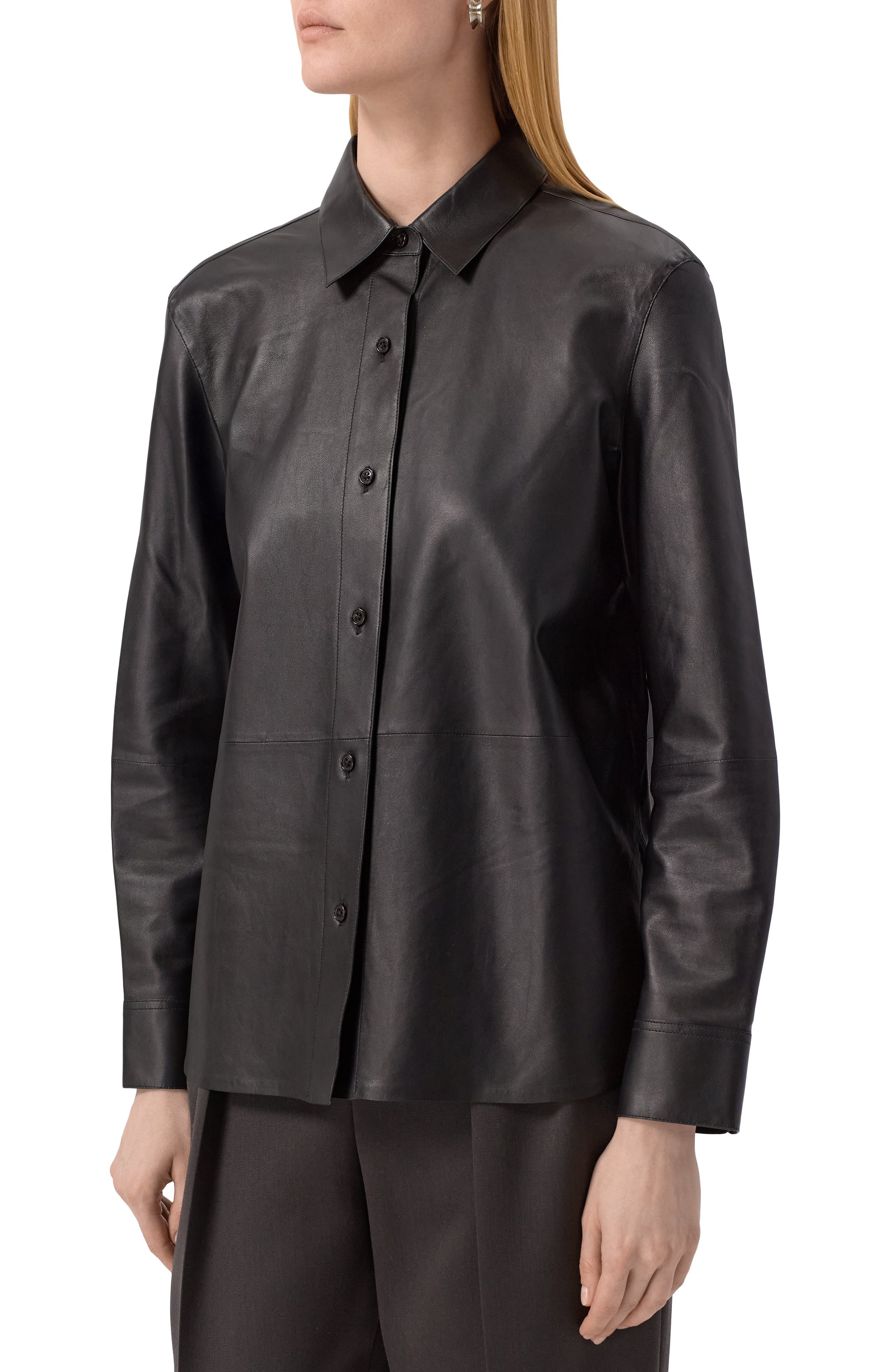 Кожаная рубашка THEORY, арт. P0100508, фото 3