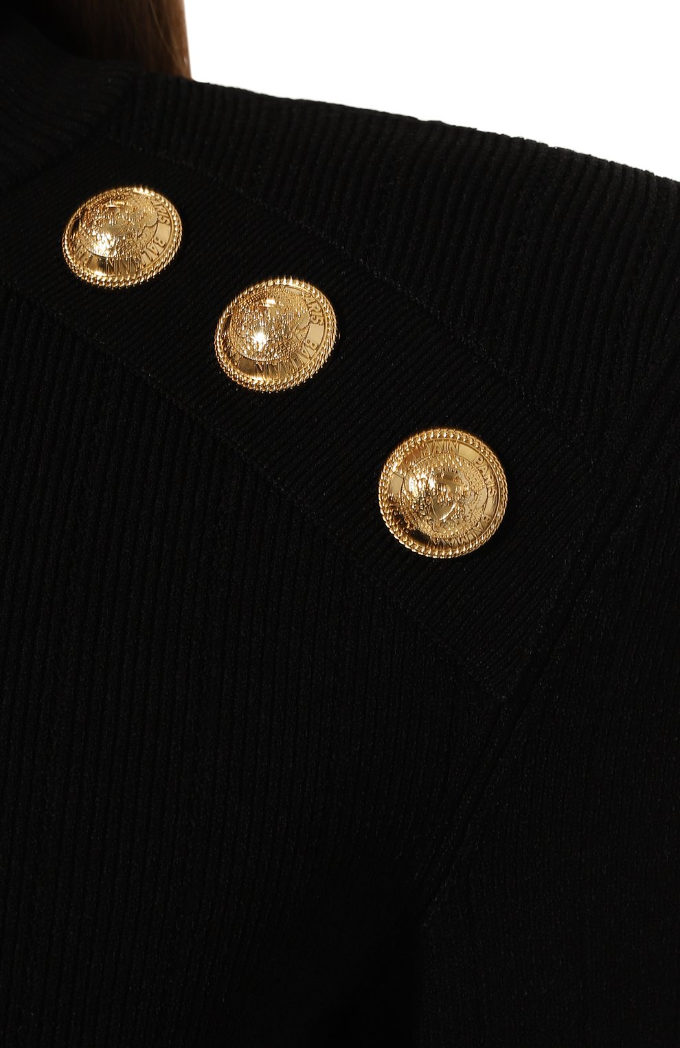 Пуловер из вискозы BALMAIN черного цвета по цене 138000 руб., арт. DF1KD001/KB07, фото 5 Пуловер из вискозы BALMAIN, арт. DF1KD001/KB07, фото 5