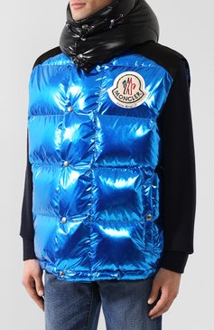 Мужской пуховый жилет 8 moncler palm angels exen MONCLER GENIUS синего цвета, арт. E2-09L-43303-80-C0328 | Фото 3 (Статус проверки: Проверена категория; Материал внешний: Синтетический материал; Материал утеплителя: Пух и перо; Материал подклада: Синтетический материал; Длина (верхняя одежда): Короткие; Мужское Кросс-КТ: Верхняя одежда, жилеты-объемные; Кросс-КТ: Пуховик, Куртка; Стили: Спорт-шик; Драгоценные камни: Проставлено; Материал сплава: Проставлено)