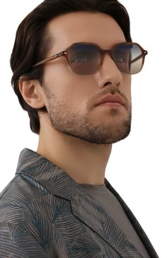 Женские солнцезащитные очки RAY-BAN светло-коричневого цвета, арт. 2194-1328GD | Фото 3 (Кросс-КТ: С/з-унисекс; Региональные ограничения белый список (Axapta Mercury): Не проставлено, RU; Нос: Не проставлено; Материал: Пластик; Тип очков: С/з; Очки форма: Круглые; Оптика Гендер: оп�тика-унисекс)