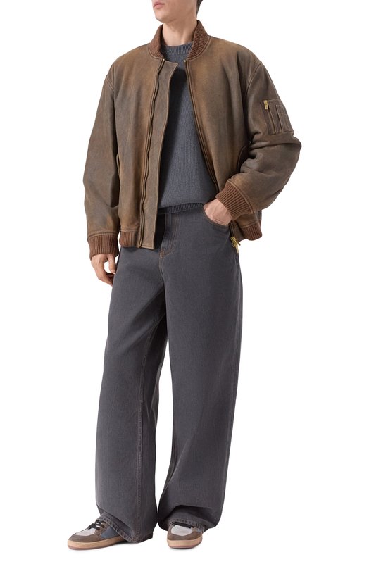 Кожаный бомбер Golden Goose Deluxe Brand GUP02489.P002168 Коричневый  GUP02489.P002168 Фото 2